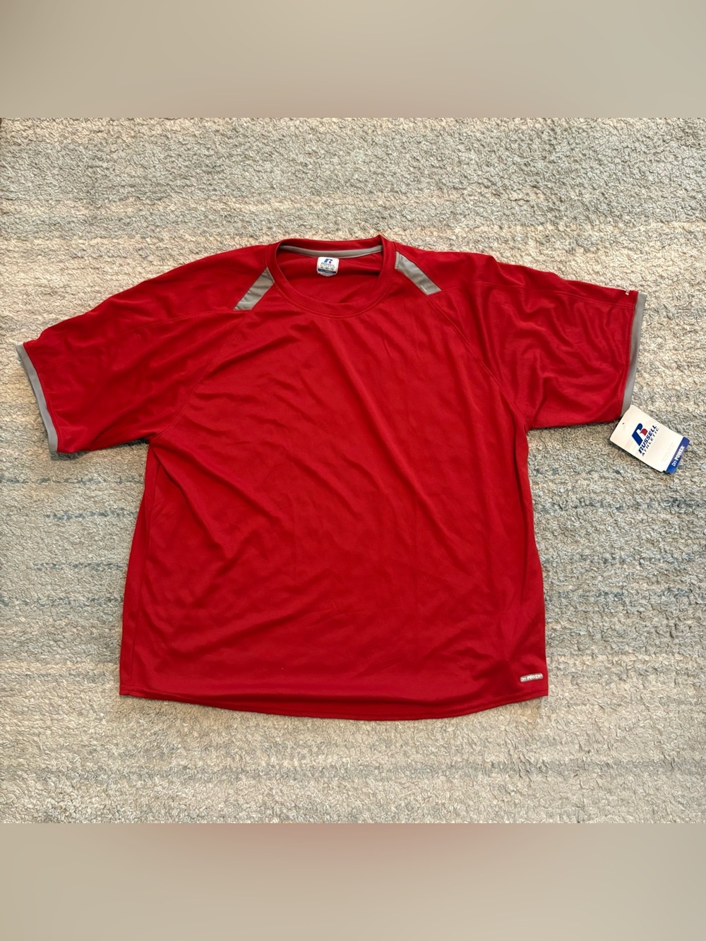 NWT Russell Athletic Dri-Power Shirt XL Mens Red Gray Raglan Performance Tee